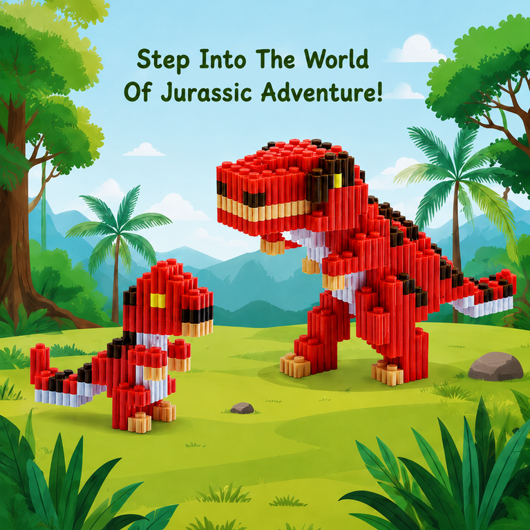 Mr. Blox Jurassic Edition Dinosaur Building Blocks – 485 Pieces | 6+ Years