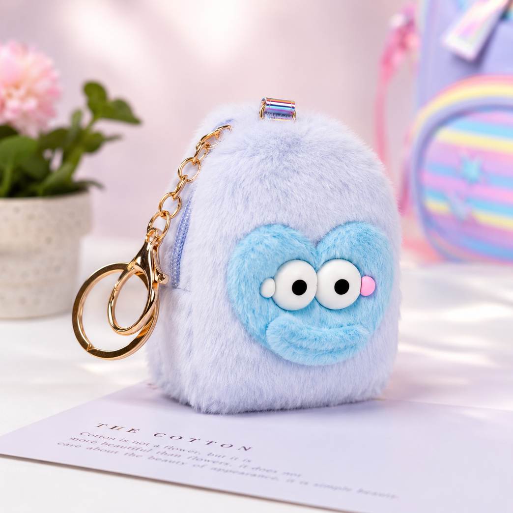 Cute Plush Mini Coin Purse Keychain for Kids