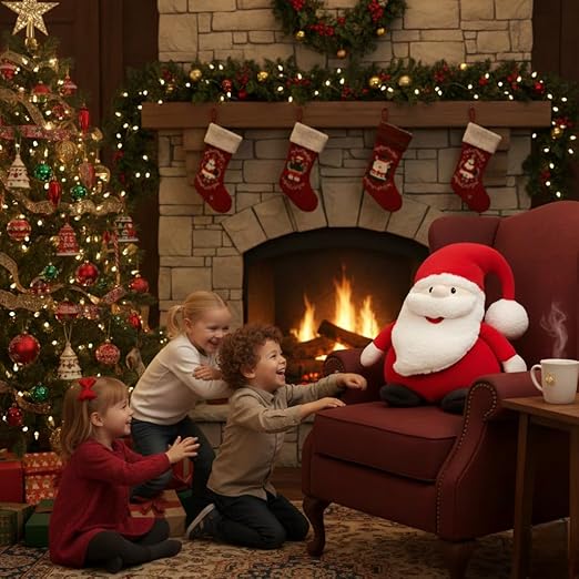 Santa Claus-The Father Christmas Stuffed Soft Plush Toy, Red, 45cm, Holiday Decoration Gift for Kids