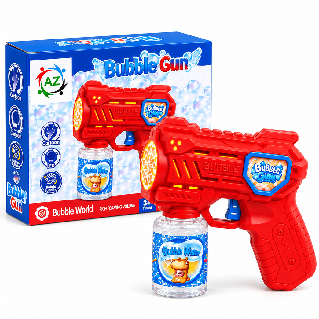 Bubble Gun Toy with Bubble Water | Battery-Operated Bubble Blaster