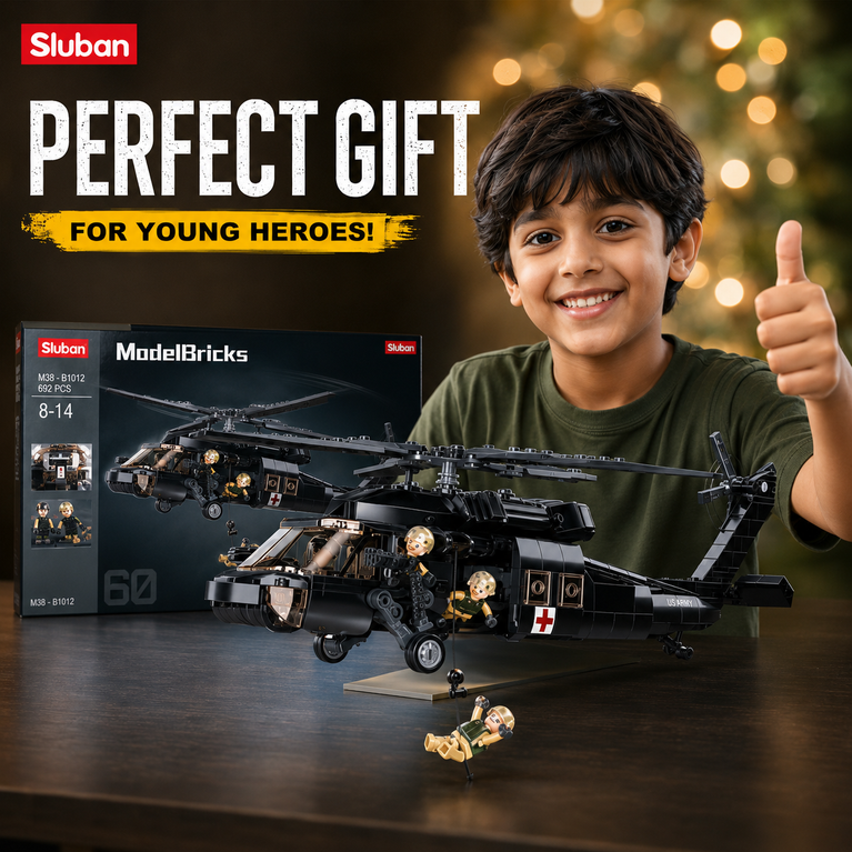 Military Rescue Helicopter Building Blocks Set – 692 Pieces Army Helicopter Construction Toy for Kids 8+ Years