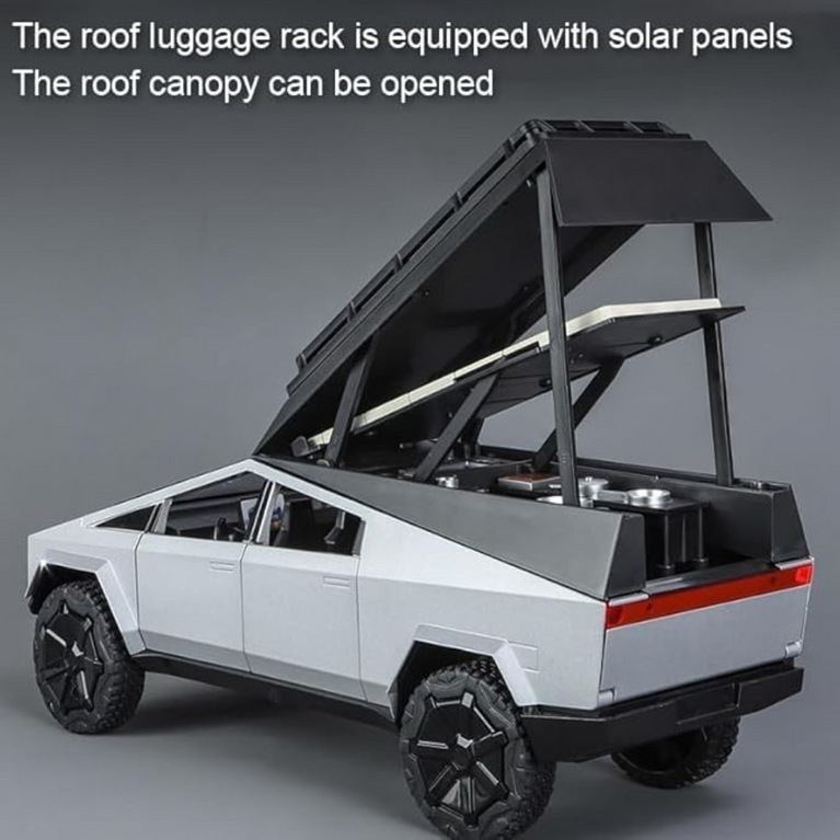 Nino's Tesla Cybertruck 1:24 Diecast Car with Lights & Sound