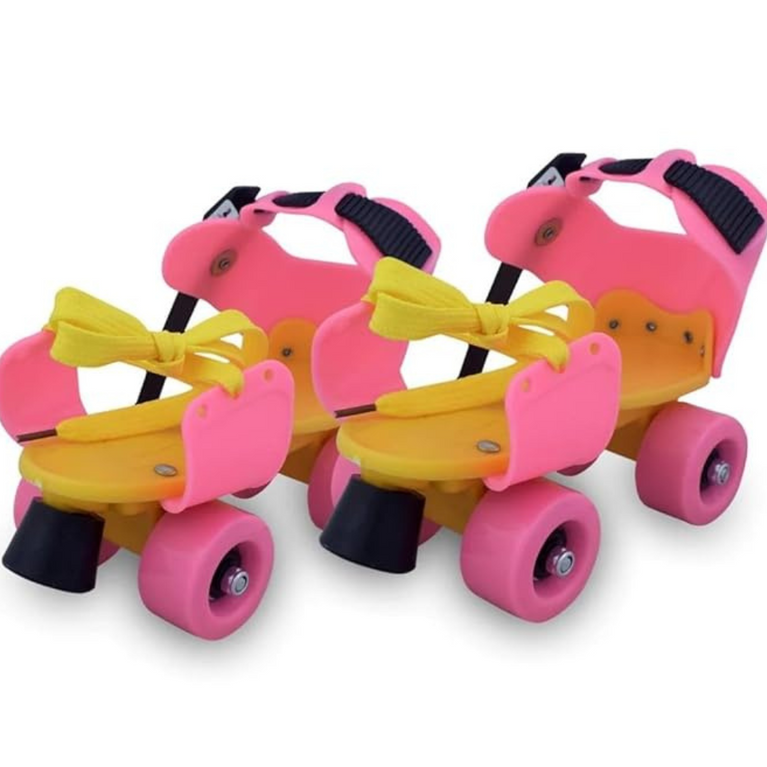 Ninos Adjustable Kids Roller Skates with Front Brake (Green, Orange, Pink Age 4-12)