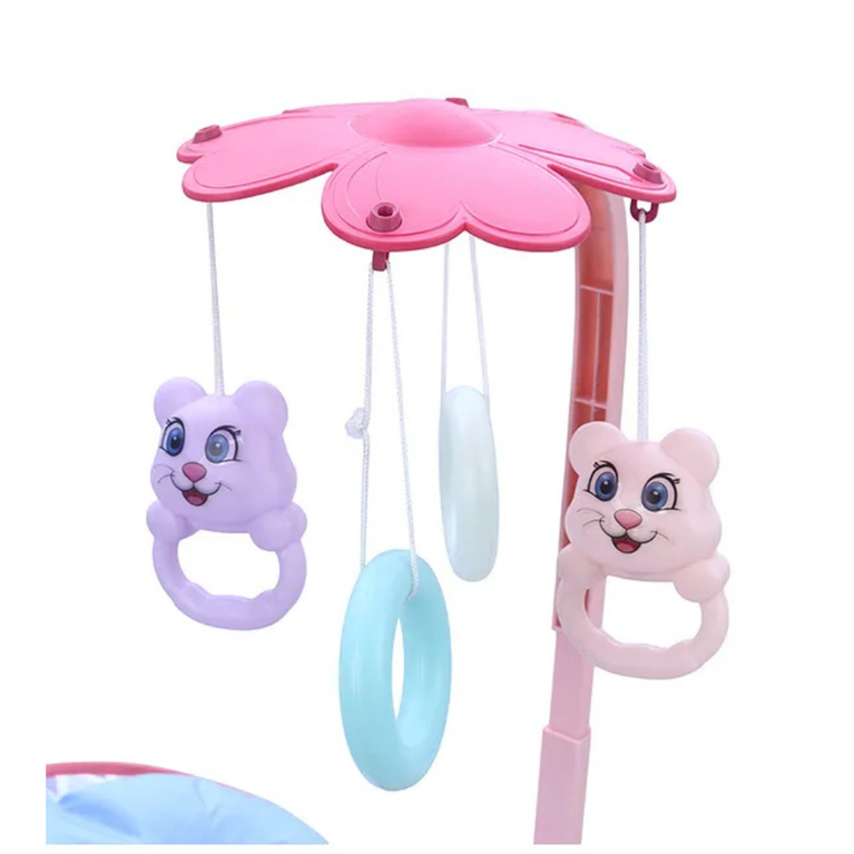 Baby Bather With Toys - Pink| Reclining Seat| Spacious| Anti Skid Base| Head Support| Compact Fold| Travel Friendly| Washable Cover| Newborn| Boys & Girls