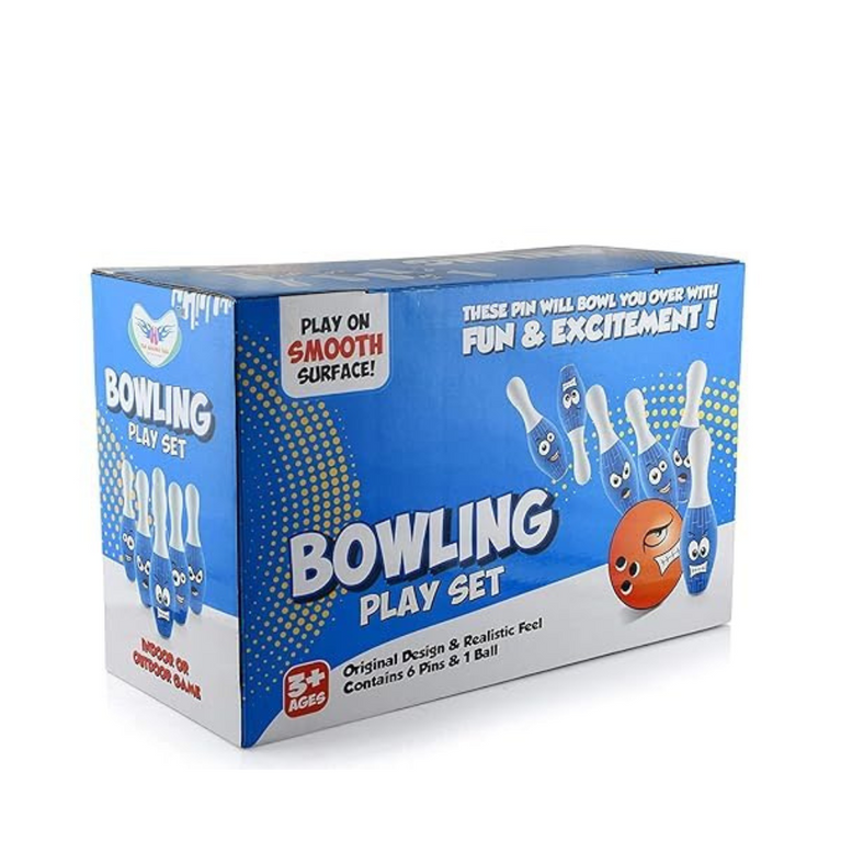 Ninos Big Size Bowling Play Set with 6 Big Pins and 1 Easy Insert Finger Ball Toy for Kids
