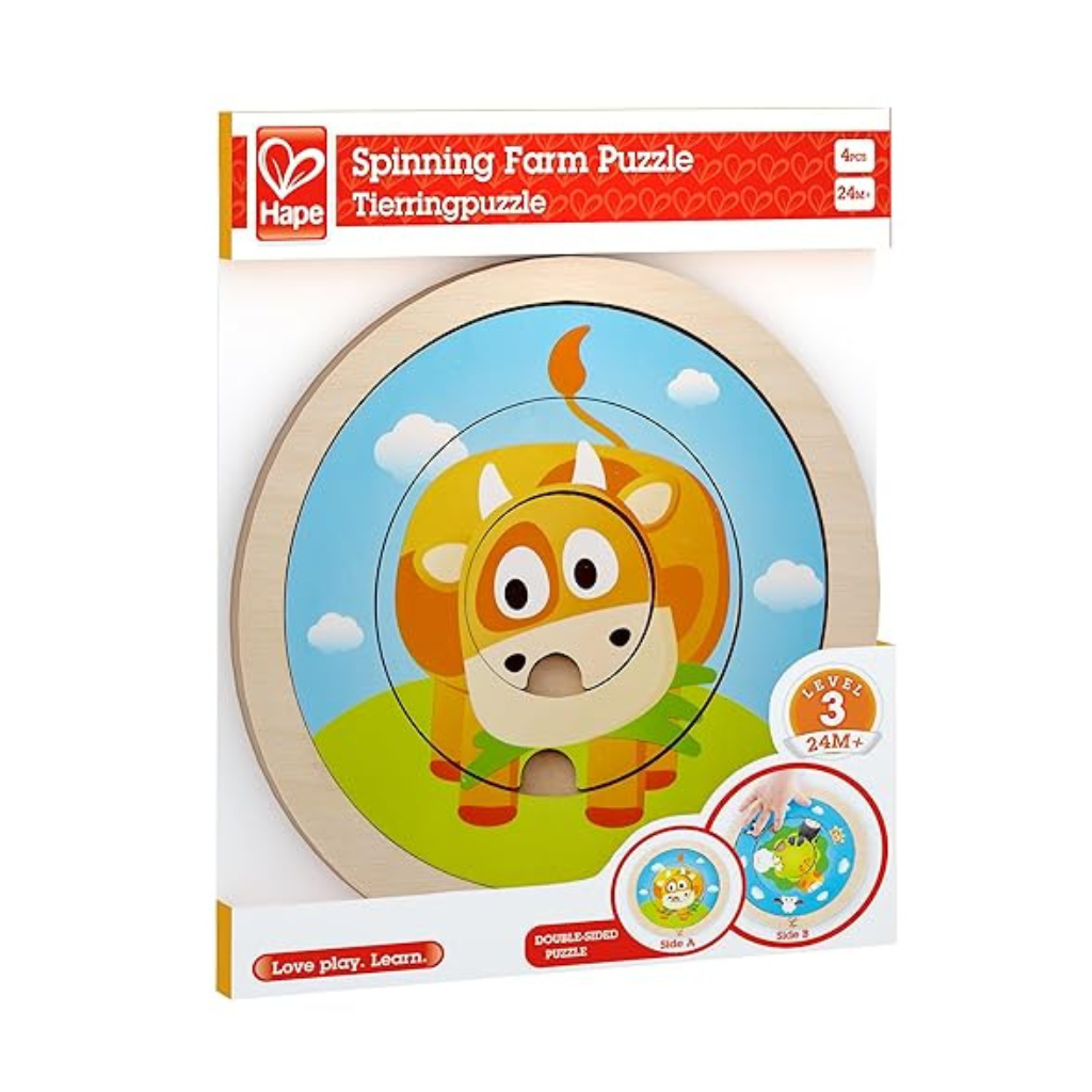 2-in-1 Spinning Farm Puzzle Game ,Tierringpuzzle