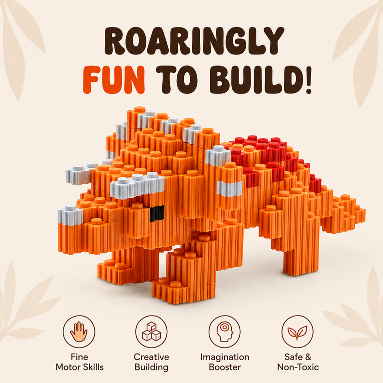 Mr. Blox Jurassic Edition Dinosaur Building Blocks Set for Kids 6+ | 410 Pieces