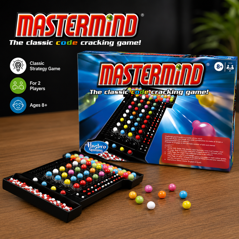 Mastermind Classic Code Cracking Board Game | Strategy & Logic Game for Kids and Families (2 Players, Ages 8+)