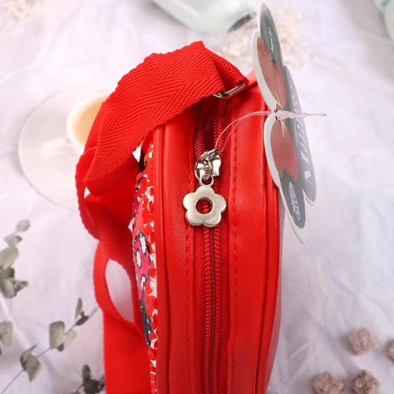 Red Sequin Character Sling Bag for Kids | Cute Round Crossbody Bag