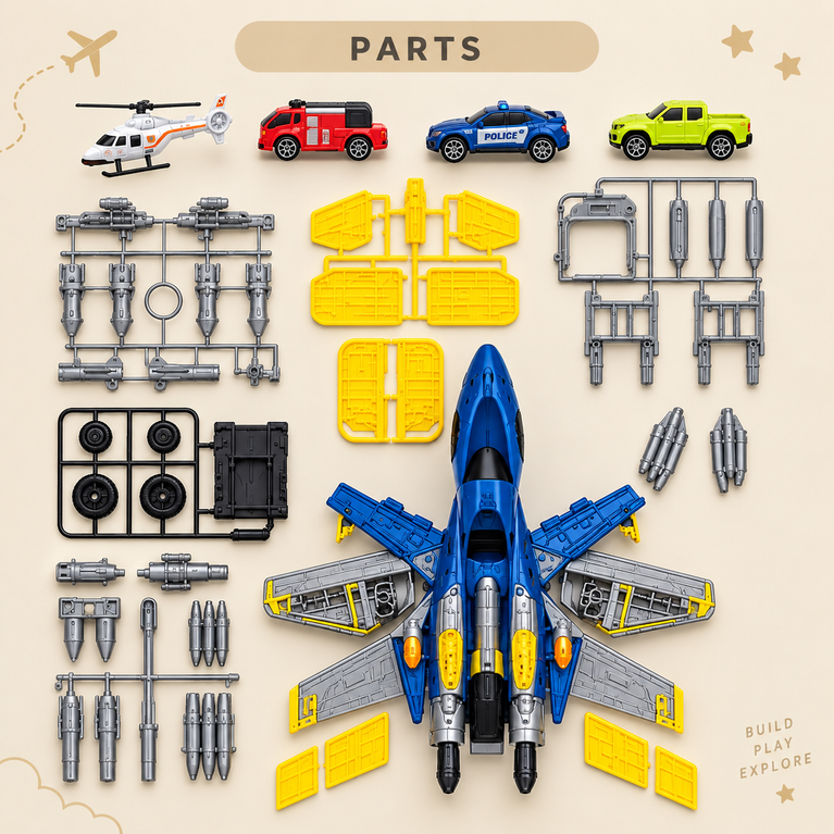 Rescue Aircraft Carrier Toy Set for Kids | Vehicle Playset