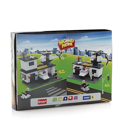 Highway Patrol Police Building Cons. With 260+pcs Blocks & Manual Book Set (Multicolor)