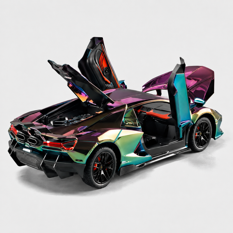 Premium Die-Cast Colour-Shifting Sports Car Toy with Openable Doors & Detailed Interior for Kids