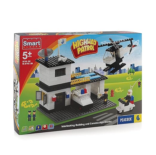 Highway Patrol Police Building Cons. With 260+pcs Blocks & Manual Book Set (Multicolor)