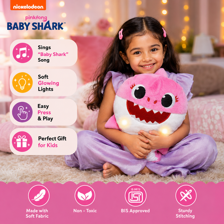 Pink Shark Plush Toy – Soft Ocean Animal Stuffed Toy for Kids
