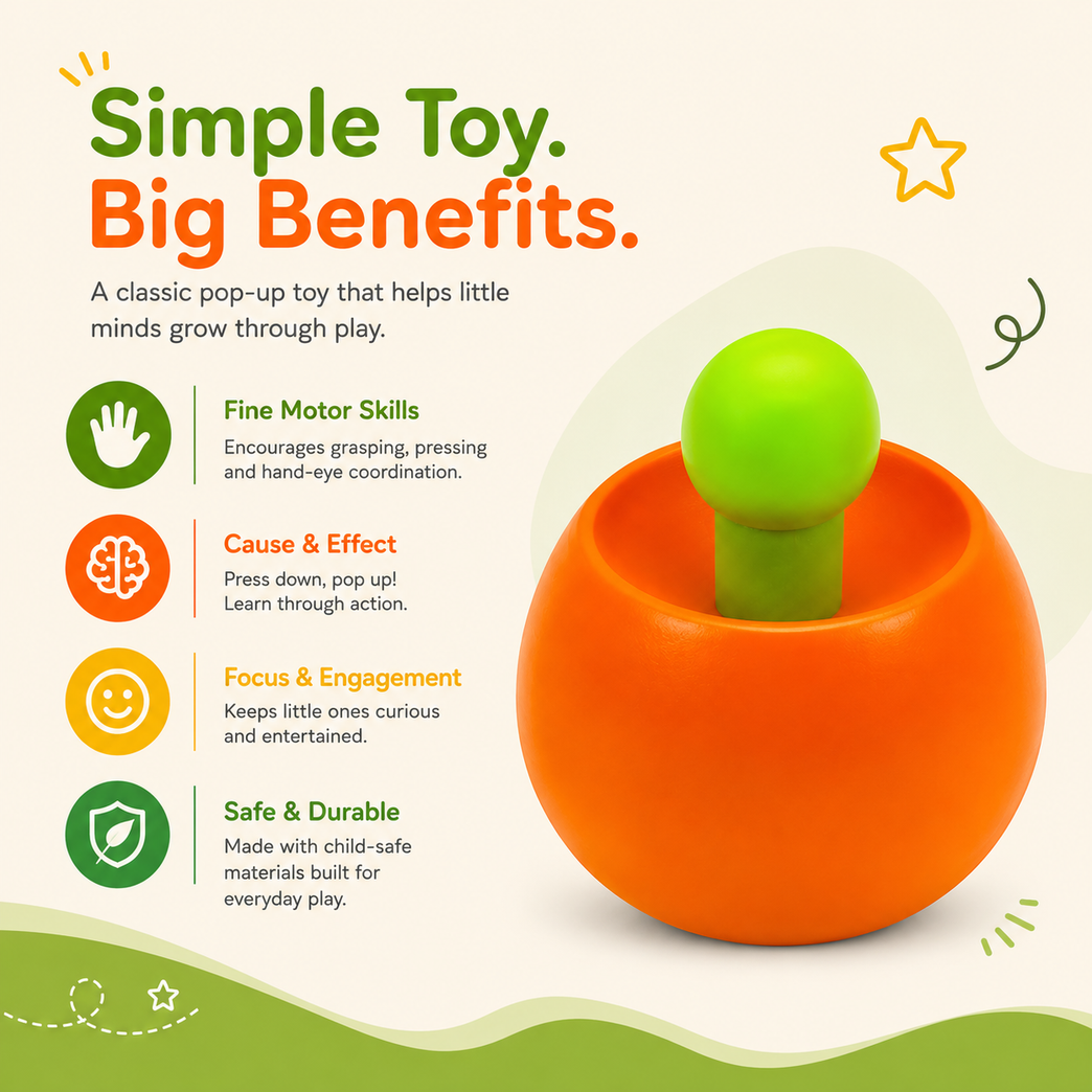 Wooden Spinning Top Toy for Kids – Montessori Sensory Learning Toy, Colorful Hand-Spun Tops for Toddlers & Preschoolers