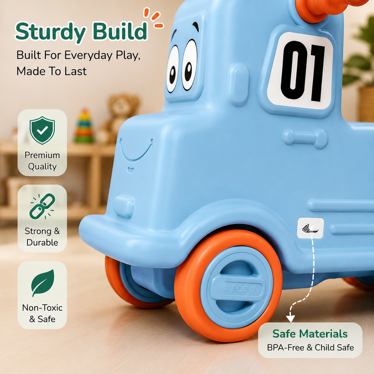 2-in-1 Rocking Ride-On Car for Toddlers – Convertible Baby Rider & Rocker Toy with Anti-Slip Base, Easy-Grip Handles and Smooth Wheels