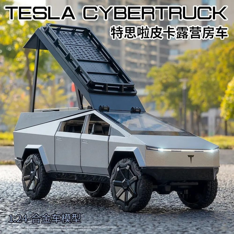 Nino's Tesla Cybertruck 1:24 Diecast Car with Lights & Sound
