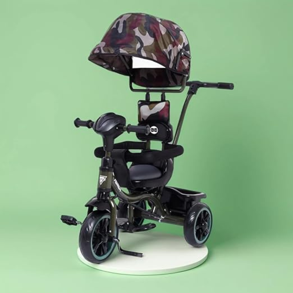 Fun Ride Aster 4-in-1 Kids Tricycle with Rotatable Seat & Parental Handle Adjustable Canopy for (1.5-5 Years)