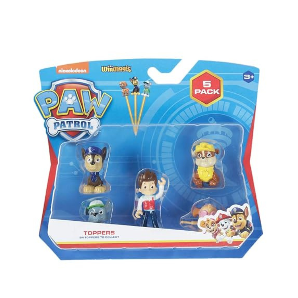 Winmagic-Paw Patrol Pencil Toppers Blister 5 (S1) - Chase, Rocky, Ryder, Rubble, Skye