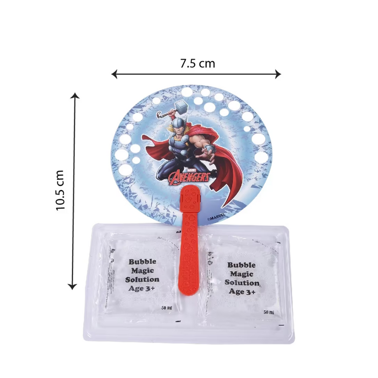 Bubble Magic Fan Bubs Thor Theme Bubble Solution For Kids of Age 3Y+, Multicolour