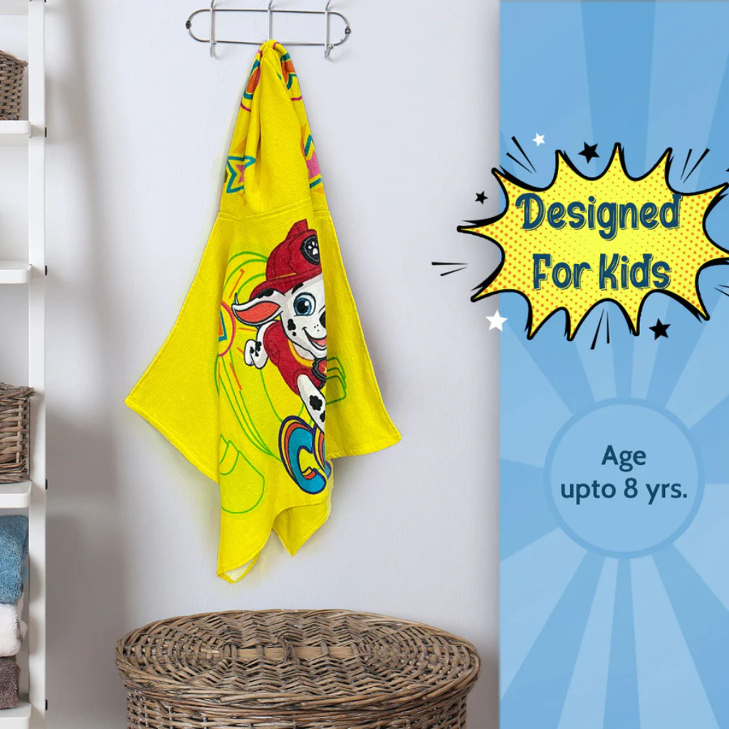 SASSOON Paw Patrol Kids Hooded Poncho Towel in 400 GSM