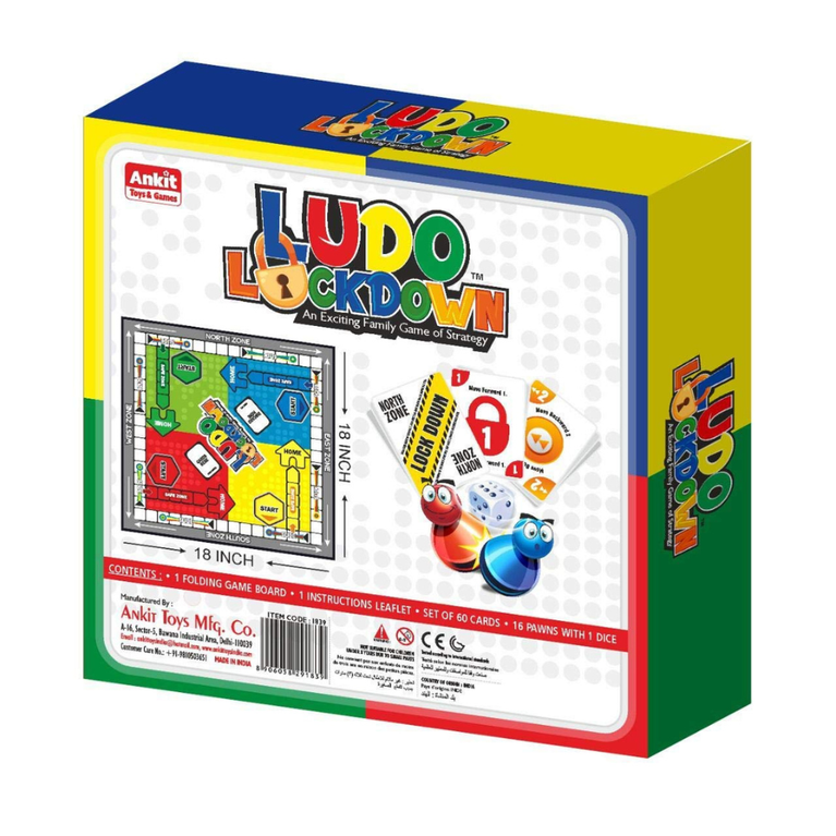 Ankit Ludo Lockdown Board Game Set with Cards & Dice for Kids & Family
