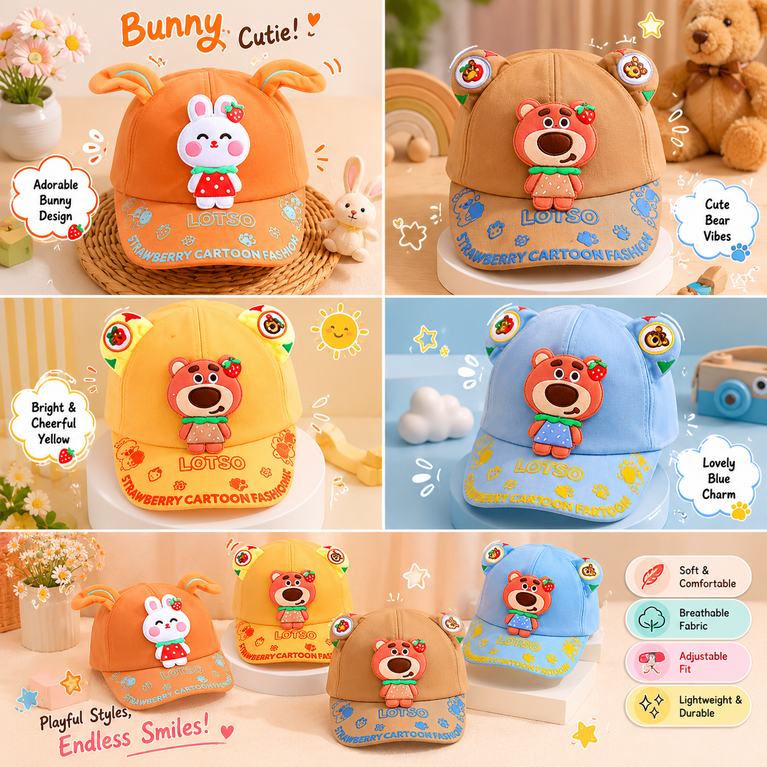 Ninos- Lotso Strawberry Bear Fancy Kids Cap