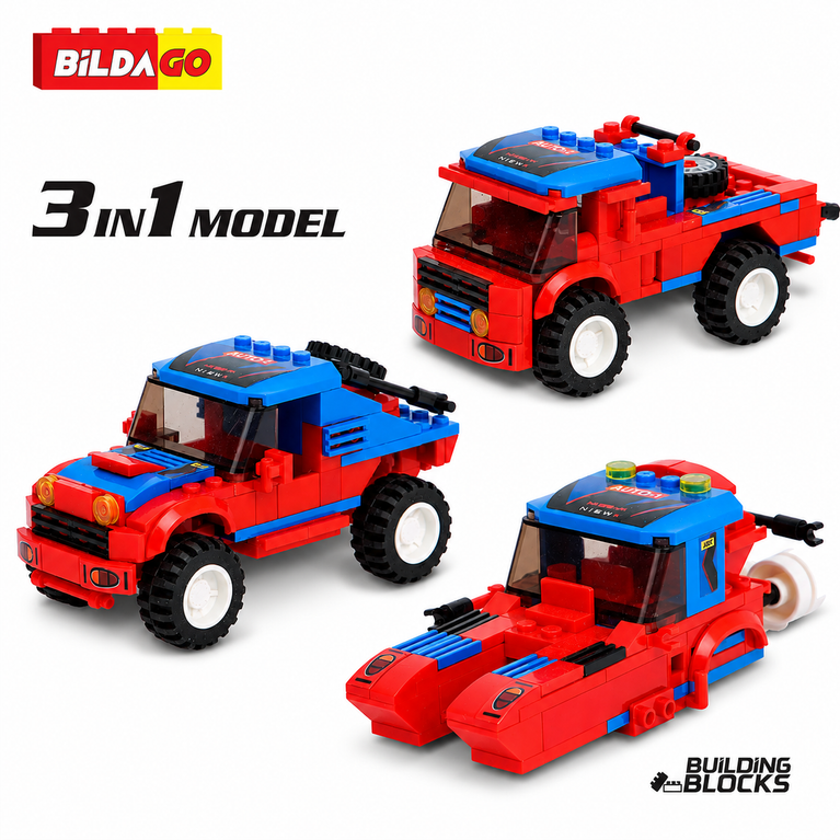 Bildago 3 in 1 X Terrain Geo Rover Sports Car 136 Pieces - SP13425