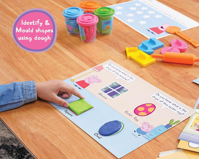Dough Magic Peppa Pig Spot & Shape Activity Set With Moulding Lid |Water based Soft Dough