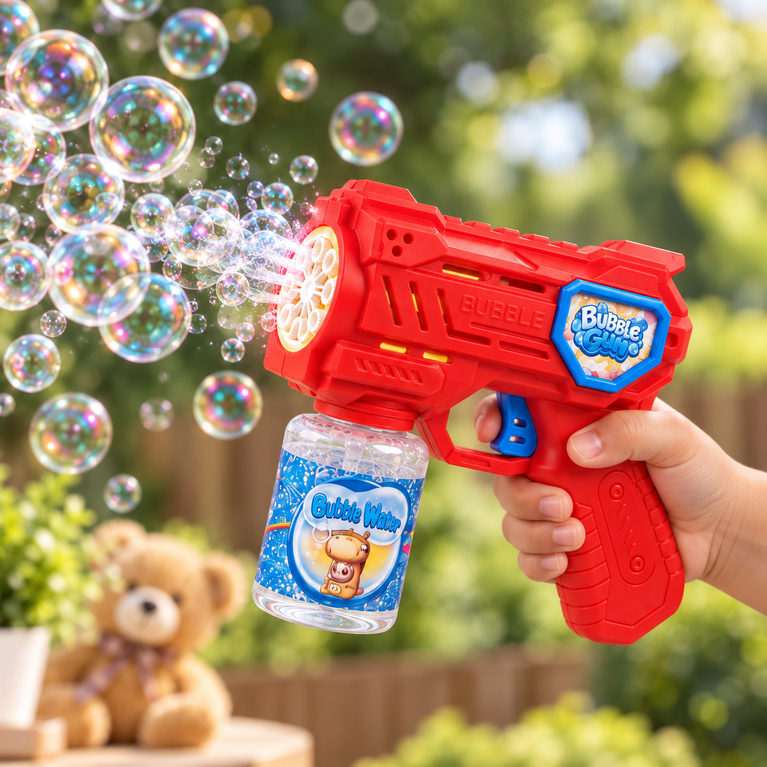 Bubble Gun Toy with Bubble Water | Battery-Operated Bubble Blaster