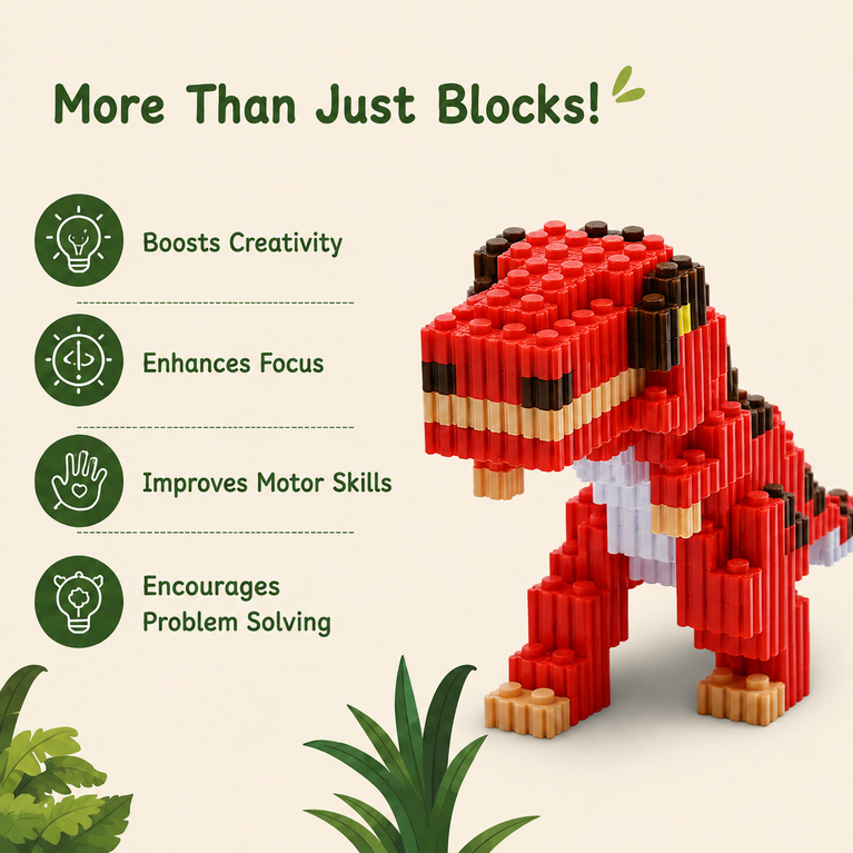 Mr. Blox Jurassic Edition Dinosaur Building Blocks – 485 Pieces | 6+ Years