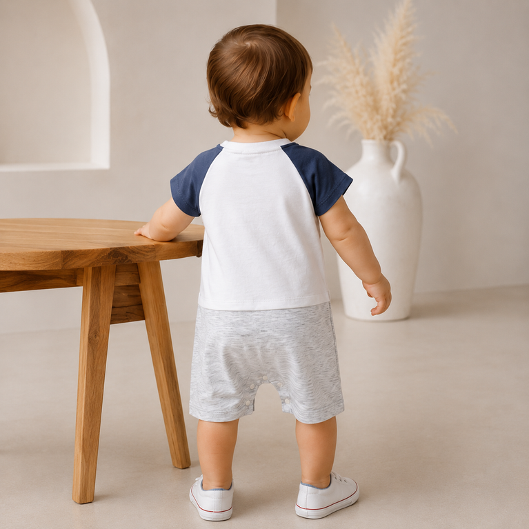 Sloth Print Baby Romper for Boys & Girls | Soft Cotton Summer Onesie with Half Sleeves | Newborn & Infant Casual Wear