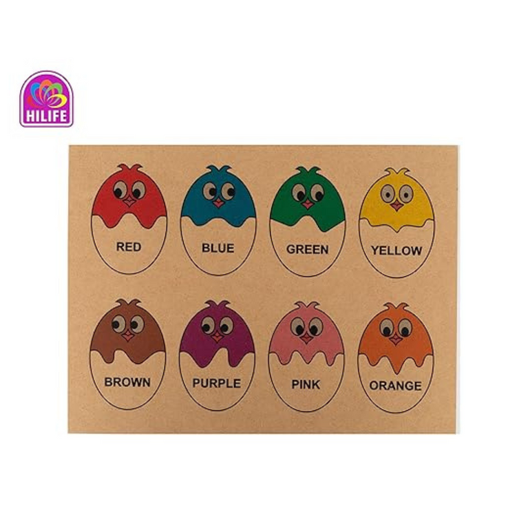 HILIFE - Chick Matching Puzzle | Wooden Colorful Shape Educational Puzzle Board for Toddlers & Kids