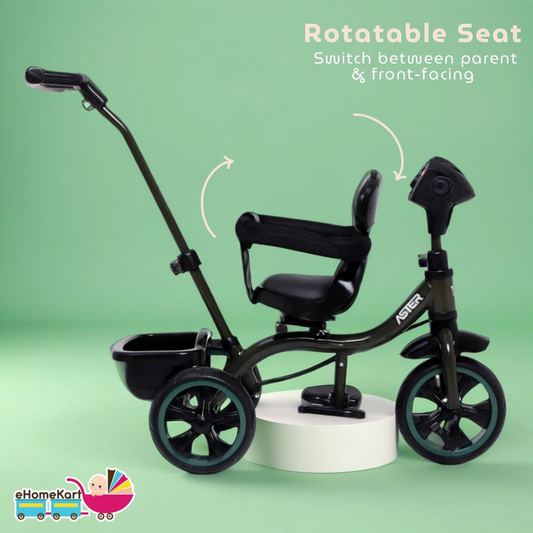 Fun Ride Aster 4-in-1 Kids Tricycle with Rotatable Seat & Parental Handle Adjustable Canopy for (1.5-5 Years)
