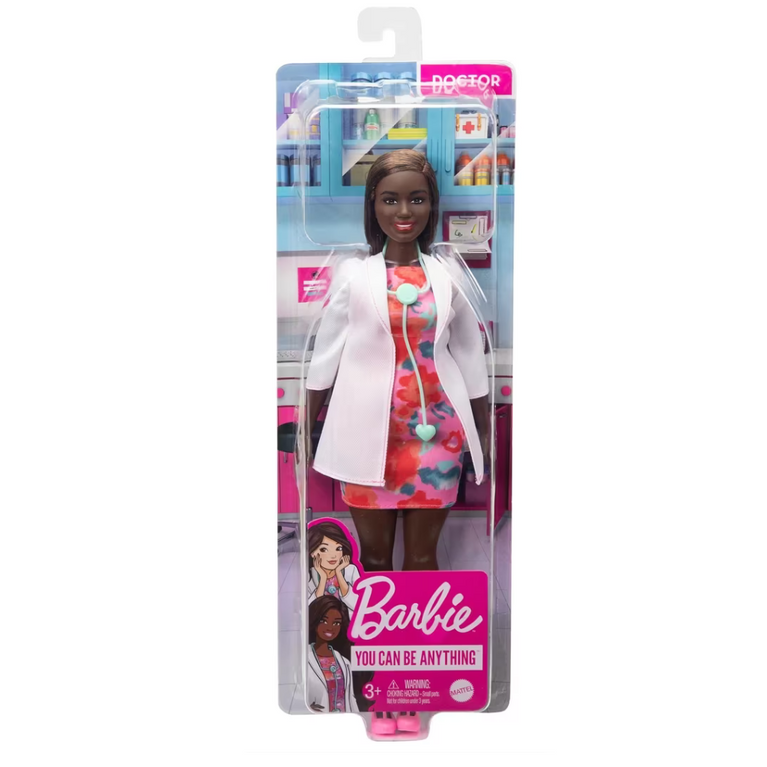 Barbie 12 Inch Doctor Doll with Brunette Hair, Curvy Shape With Accessories  (Multicolor)
