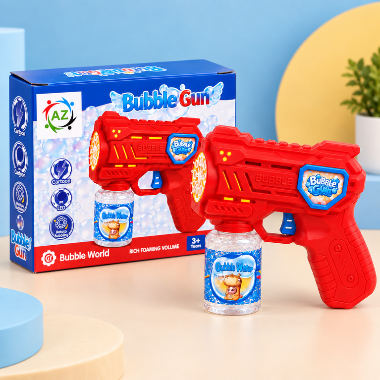 Bubble Gun Toy with Bubble Water | Battery-Operated Bubble Blaster