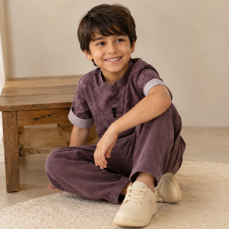 Printed Kurta Style Shirt & Pants Set