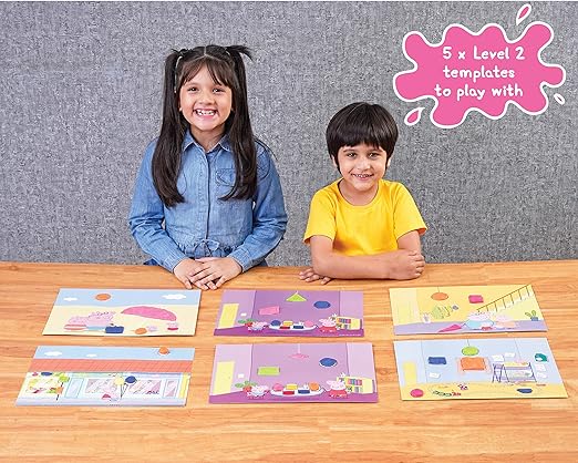 Dough Magic Peppa Pig Spot & Shape Activity Set With Moulding Lid |Water based Soft Dough