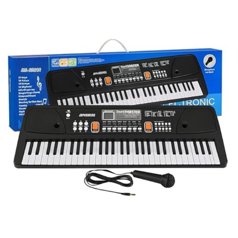 NINOS 49-Key Digital Piano Keyboard with Microphone – Portable Electronic Organ