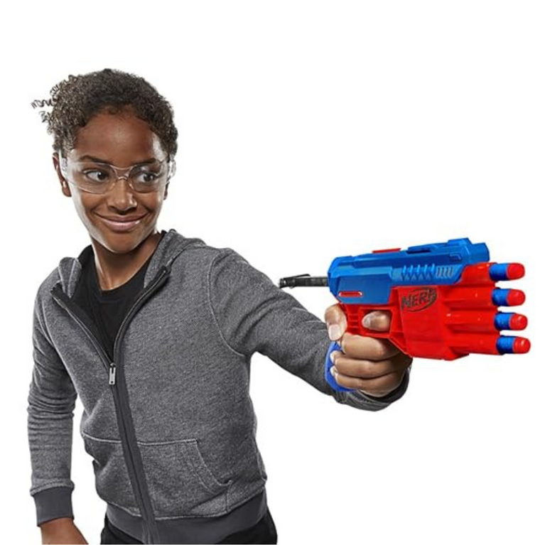 Nerf Alpha Strike Fang Qs-4 Toy Blaster, Fire 4 Darts in A Row, 10 Nerf Darts