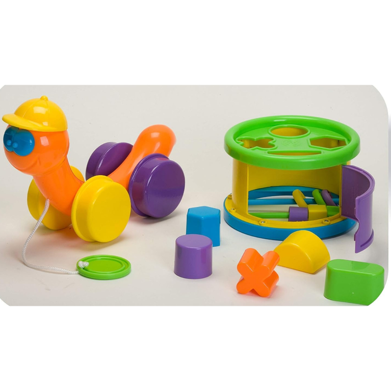 Kids Pull Along Turtle Toy Shape Sorting Rolling Toy with Wheels Learning Activity Toy for Toddlers