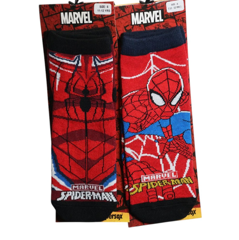Spider-Man Kids Cotton Ankle Socks Pack of 2 | Soft ; Breathable | Age 6 Years | Multicolor