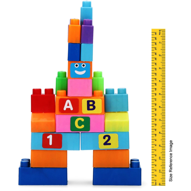 SEEKHO - 2 in 1 Learning Blocks Alphabet & Numbers includes multi-colour brick-sized blocks