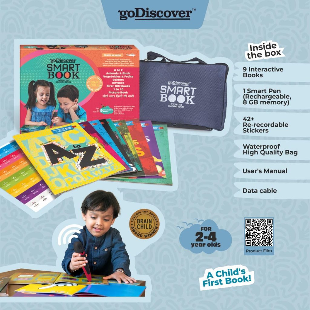 goDiscover- Interactive Smart Book with Talking Pen (Set of 9 Books) Fun Educational Toy for Kids.