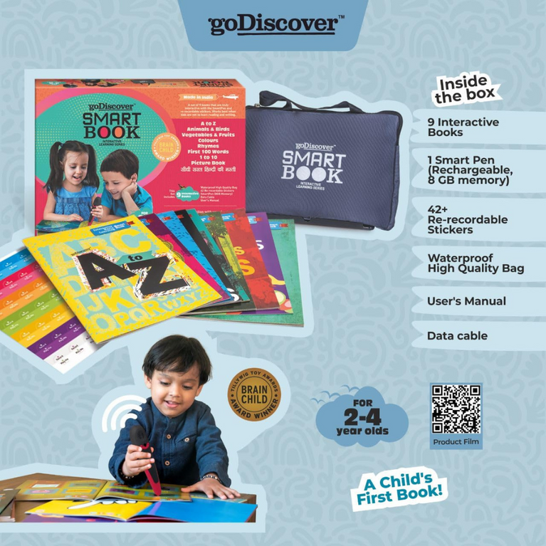 goDiscover- Interactive Smart Book with Talking Pen (Set of 9 Books) Fun Educational Toy for Kids.