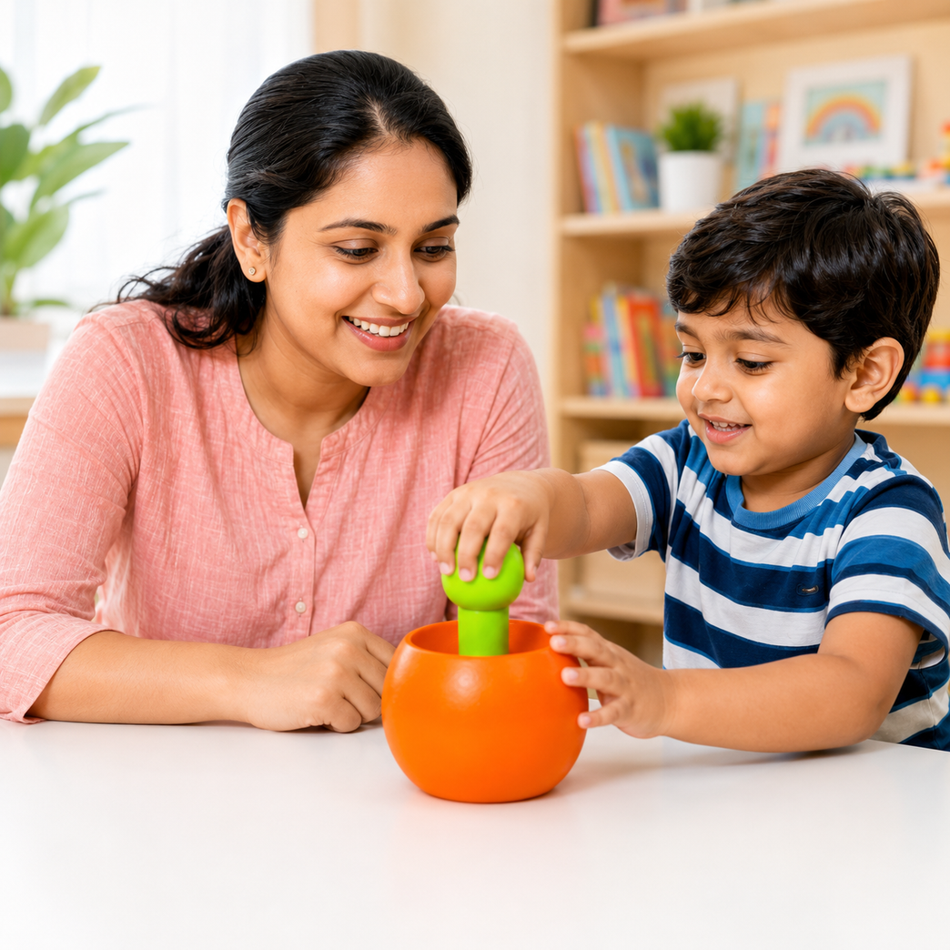 Wooden Spinning Top Toy for Kids – Montessori Sensory Learning Toy, Colorful Hand-Spun Tops for Toddlers & Preschoolers