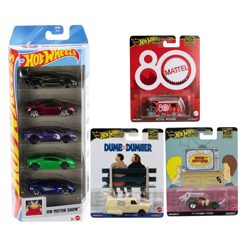 HotWheels HW MOTOR SHOW -Special Gift Set of Motor Show With Pop Culture Riders – Fun-Filled Toy Surprise Gift Box