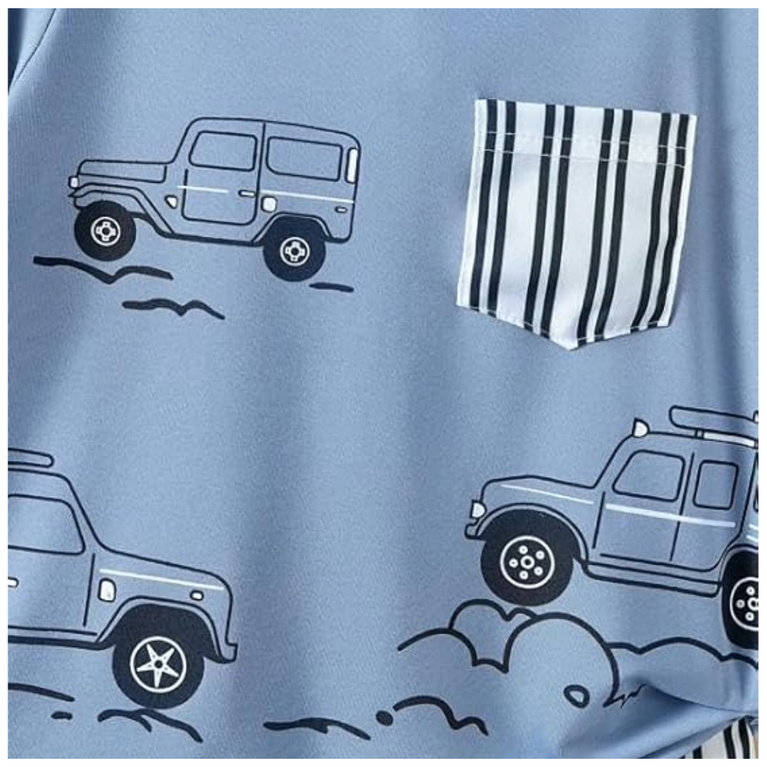 Chocolate Baby-Kids Cotton Knit Half Sleeves T-Shirt And Shorts Set With Jeep Print