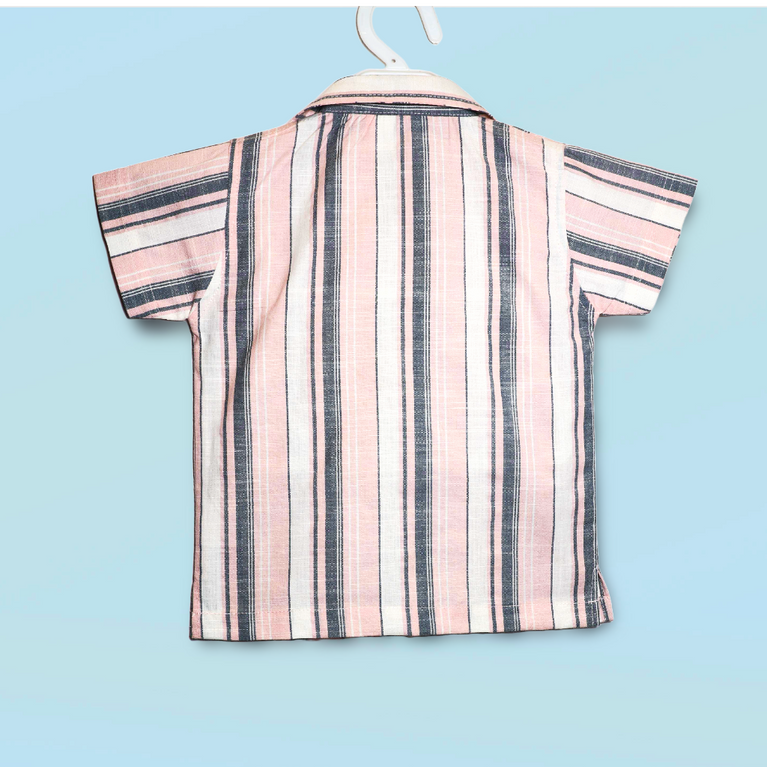 Chocolate baby- Knit Half Sleeves Party Shirt & Short Set With Space Rocket Printed T-Shirt