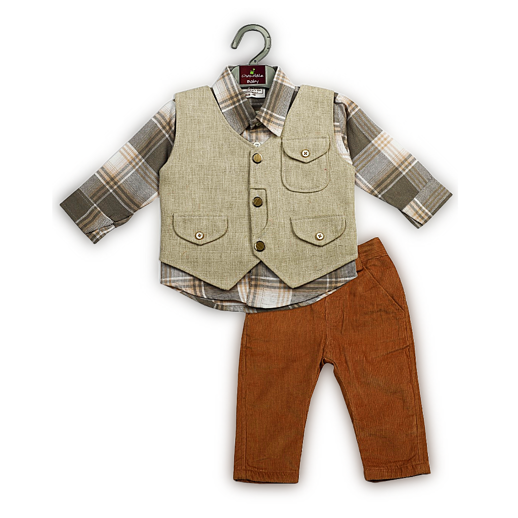 CB-F/S INFANT WAIST COAT  SET 2251